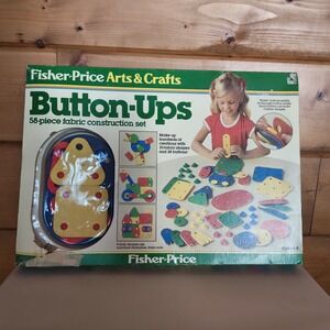 Vintage Fisher Price arts and crafts button-ups 58 piece fabric construction set